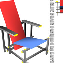 赤と青の椅子Ｔシャツ部分